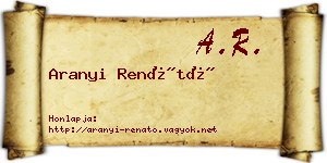 Aranyi Renátó névjegykártya