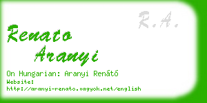 renato aranyi business card